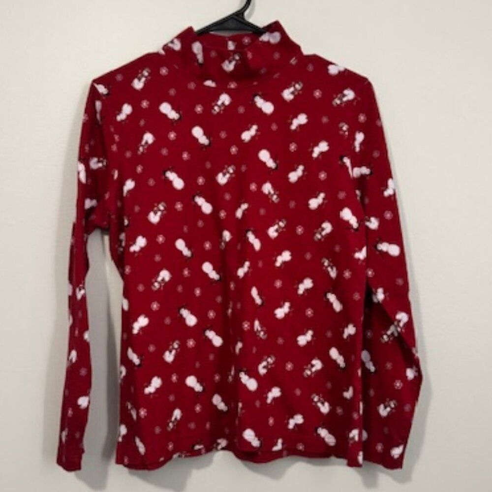 USED Woman's Croft & Barrow Long Sleeve Turtle Neck Shirt Color Red Size Large